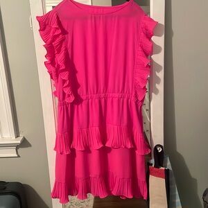 Elegant Pink Ruffle Mini Dress